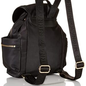 Calvin Klein Belfast Nylon Buckle Backpack, Black/Gold