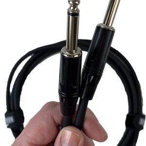 Gearlux Instrument Cable/Professional Guitar Cable 1/4 Inch to 1/4 Inch, Black, 25 Foot - 2 Pack