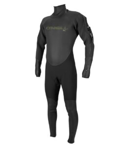 o'neill men's fluid 3mm neoprene drysuit, black/graphite, x-large