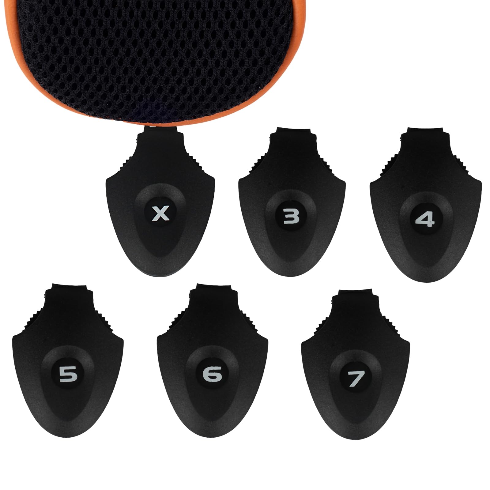 Andux 2 Pack Long Neck Golf Hybrid Club Head Covers Dial No. Tag CTMT-01 Black/Orange