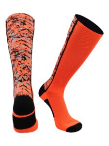 tck digital camo otc socks (neon orange/black, x-large)