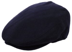 epoch men's classic newsboy cap, flat ivy hat, snap brim herringbone tweed cap (x-large, 1581-navy)