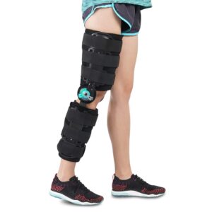 Soles Universal Hinged Knee Brace Telescoping ROM Orthosis Knee Brace, Adjustable Leg Stabilizer – Post Operative Injury Support for ACL, PCL, MCL or LCL - One Size Fits Most - Unisex