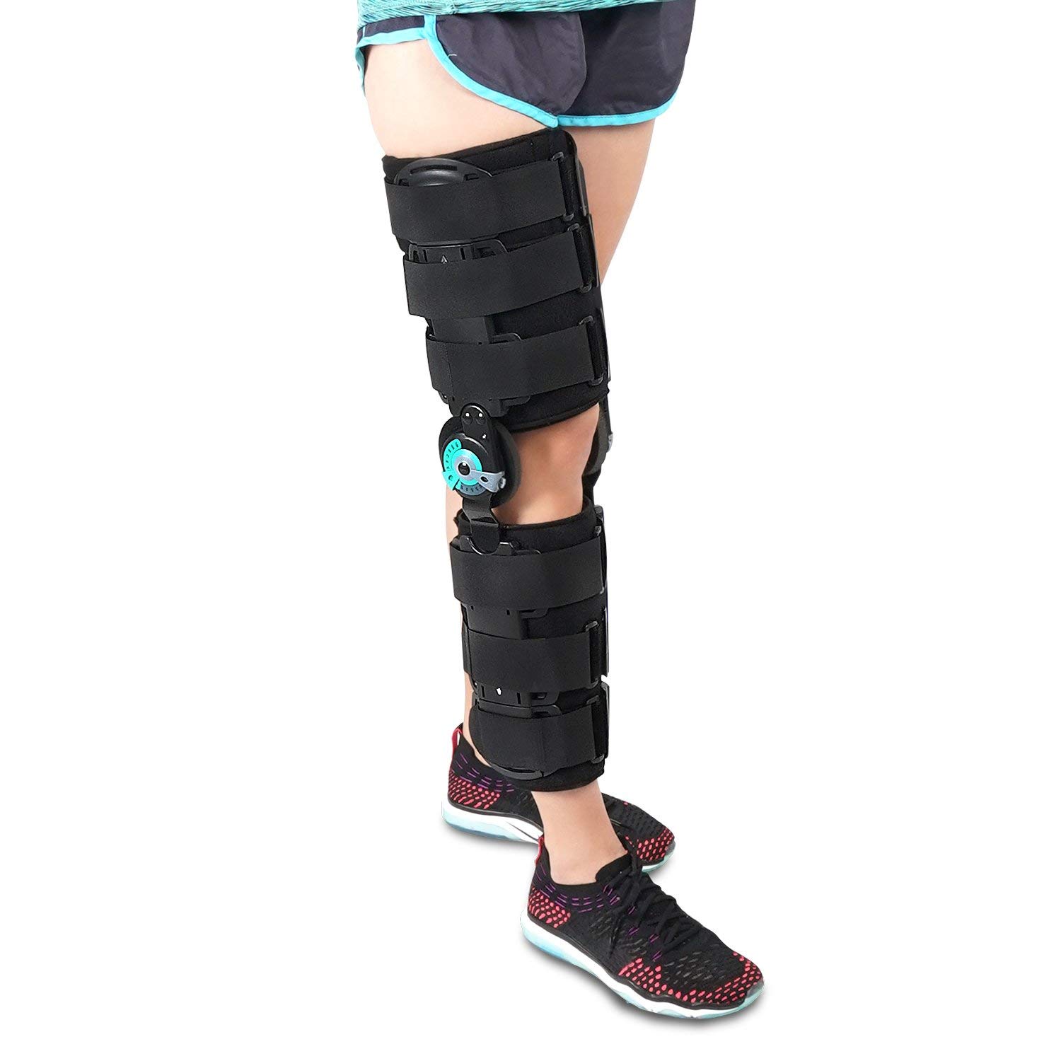 Soles Universal Hinged Knee Brace Telescoping ROM Orthosis Knee Brace, Adjustable Leg Stabilizer – Post Operative Injury Support for ACL, PCL, MCL or LCL - One Size Fits Most - Unisex