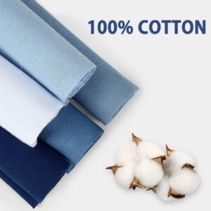 Selected Hanky 100% Pure Cotton Handkerchief with Stiching Assorted Color for Father's Day Gift