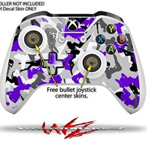 WraptorSkinz Decal Vinyl Skin Wrap Compatible with Xbox One S Console and Controllers - Sexy Girl Silhouette Camo Purple