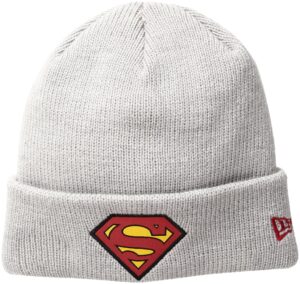 new era cap men's superman heather gray cuff knit beanie, one size