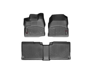 weathertech custom fit floorliners for terrain, equinox - 1st & 2nd row (443461-442712), black