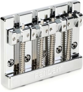 fender himass 4-string bass bridge assembly with zinc saddles - chrome