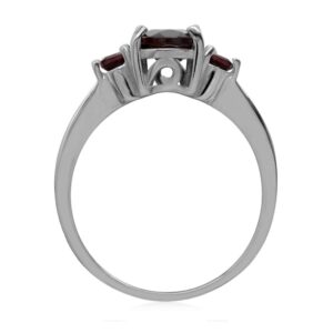 Silvershake 1.6ct. Natural Garnet White Gold Plated 925 Sterling Silver Engagement Ring Size 9