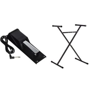 casio arst single x keyboard stand and casio sp20 piano style sustain pedal bundle