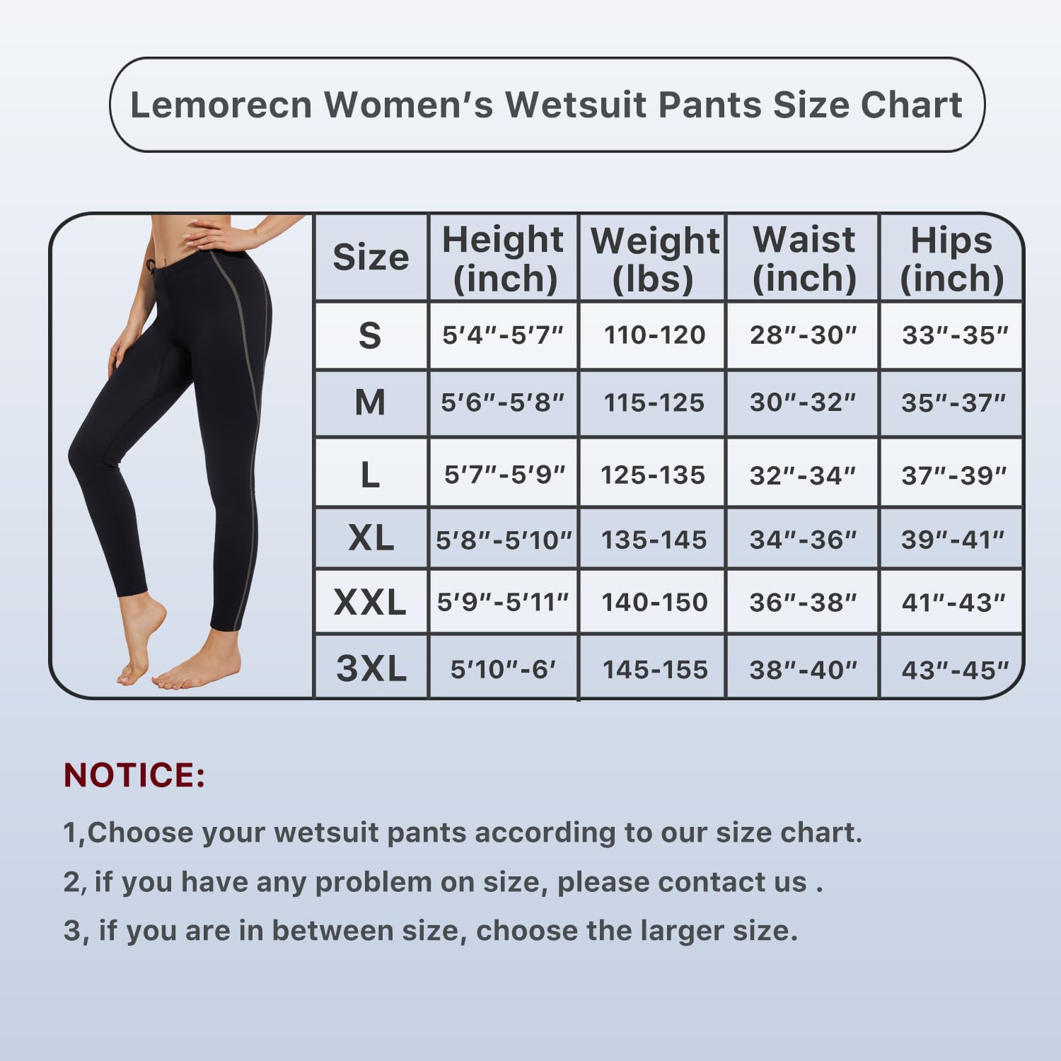 Lemorecn Wetsuit Pants Women 1.5mm Neoprene for Swimming Canoeing Snorkeling Scuba Kayaking(1011-L)