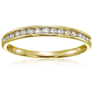 VIR JEWELS 1/5 cttw Diamond Wedding Band for Women, Classic Diamond Wedding Band in 10K Yellow Gold Channel Set, Size 8