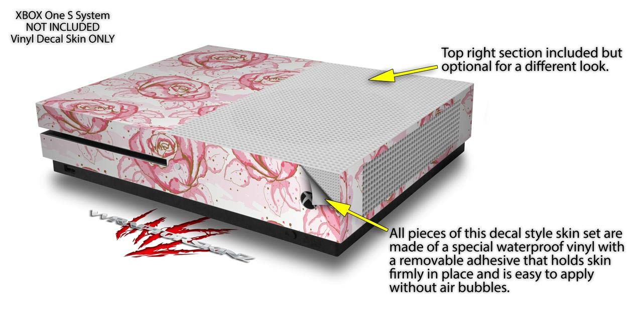 WraptorSkinz Decal Vinyl Skin Wrap Compatible with Xbox One S Console and Controllers - Flowers Pattern Roses 13