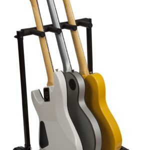 Rok-It Multi Guitar Stand Rack with Folding Design; Holds up to 3 Electric or Acoustic Guitars (RI-GTR-RACK3)