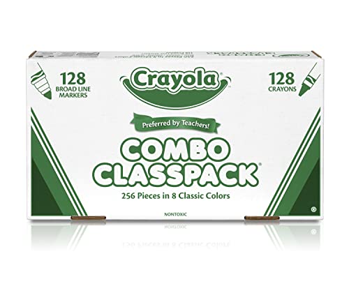 Crayola Crayons and Washable Markers Classpack, 256 Ct, Bulk School Supplies for Teachers, Elementary and Preschool