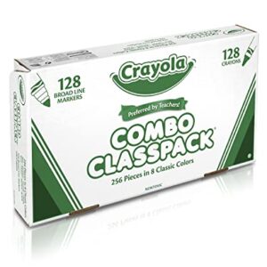 Crayola Crayons and Washable Markers Classpack, 256 Ct, Bulk School Supplies for Teachers, Elementary and Preschool