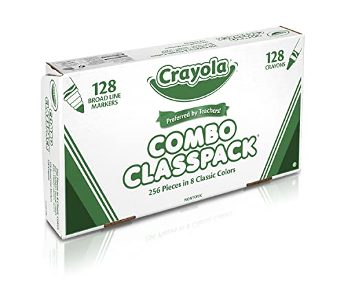 Crayola Crayons and Washable Markers Classpack, 256 Ct, Bulk School Supplies for Teachers, Elementary and Preschool