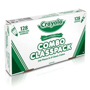 Crayola Crayons and Washable Markers Classpack, 256 Ct, Bulk School Supplies for Teachers, Elementary and Preschool