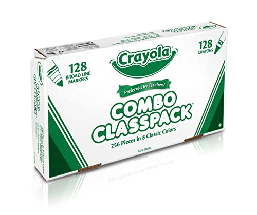 Crayola Crayons and Washable Markers Classpack, 256 Ct, Bulk School Supplies for Teachers, Elementary and Preschool