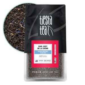 tiesta tea - earl grey de la crème | creamy earl grey black tea | premium loose leaf tea blends | caffeinated black tea | make hot or iced tea & brews up to 200 cups - 16 ounce resealable bulk pouch