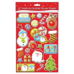 atlona 2 a4 sheets christmas bubble stickers - children's xmas activity stocking