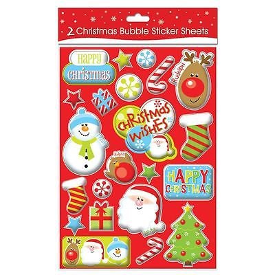 Atlona 2 A4 Sheets Christmas Bubble Stickers - Children's Xmas Activity Stocking