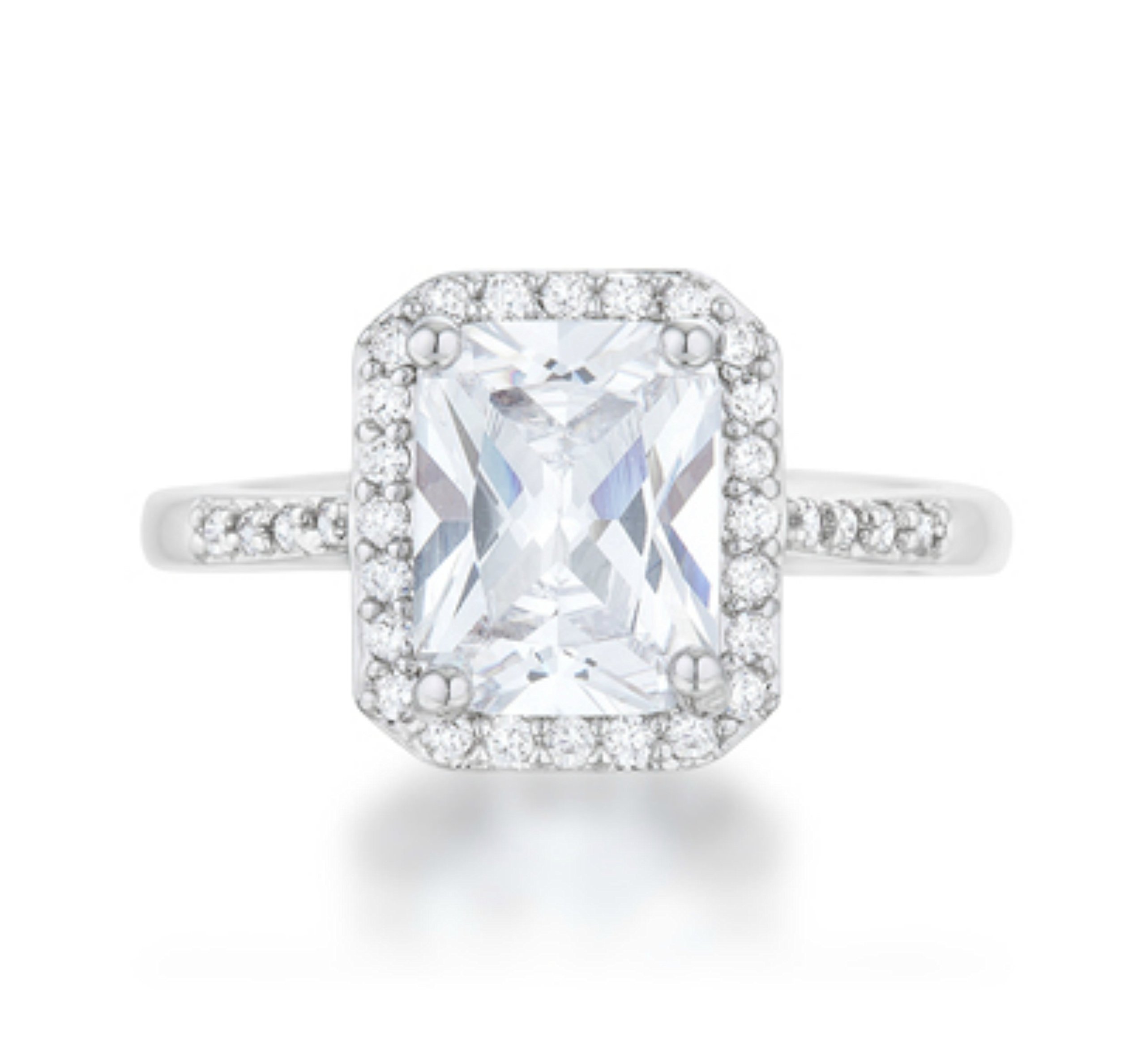 Beloved Sparkles Ariana Radiant Cut 4ct Solitaire Halo Engagement Ring (6)