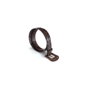 Ariat Women's Copper Buckle Triangle Cut Out Belt, Brown/Black, Small