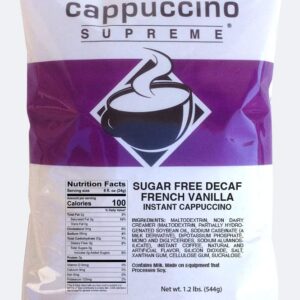 Cappuccino Supreme 1.2 lb bag Sugar Free Decaf French Vanilla Instant Cappuccino Mix