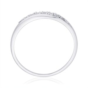 KATARINA Diamond Anniversary Wedding Band Stackable Ring in Sterling Silver (1/20 cttw, G-H, I2-I3) (Size-10)