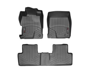 weathertech custom fit floorliners for honda civic si, civic - 1st & 2nd row (44373-1-2), black