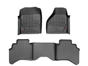 weathertech custom fit floorliners for dodge ram truck 1500, ram truck 2500/3500-1st & 2nd row (440121-440042), black