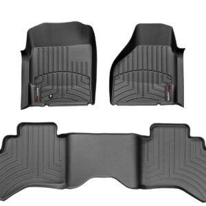 WeatherTech Custom Fit FloorLiners for Dodge Ram Truck 1500, Ram Truck 2500/3500-1st & 2nd Row (440121-440042), Black