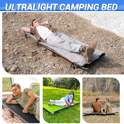 KingCamp Ultralight Camping Cot Bed Weight Capacity 120kg (Black)