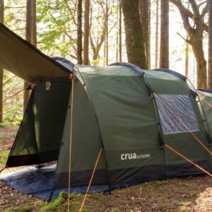 Crua Tri - 3 Person Insulated Tent, Waterproof and Windproof Tent with Warmth & Cooling Insulation Built-in for The 4 Seasons and Added Extendable Porch