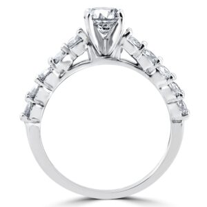 2ct Diamond Engagement Wedding Ring Set 14k White Gold - Size 5