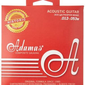 Adamas Acoustic Guitar Strings Historic Reissue Phosphor Bronze Light, Strings for Classical Guitar (premium guitar strings, single string assortment, high copper content, eco-friendly packaging)