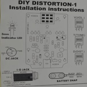 Build Your Own Distortion Guitar Pedal DS-NO1 Effects Stompbox Kit Shining Glod with With Full DIY Parts Incl