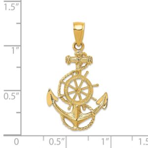 Jewels By Lux 14K Yellow Gold Anchor and Wheel Pendant