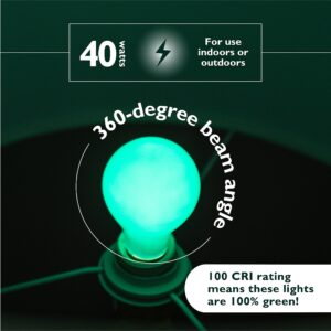 GoodBulb 25-Watt Incandescent Light Bulb - Green Color - Honorary Military Light - A19 Shape E26 Base (Pack of 2 Bulbs)