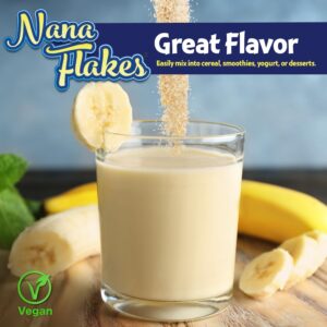 Nana Flakes 100% Pure Banana Flakes Medical Food Powder - Decrease Fat Intake & Natural Remedy for Diarrhea & Heart Burn - Great Source of Protein & Fiber (Banana, Two Pound Bag)