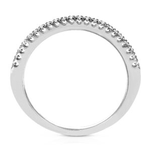 Vir Jewels 1/6 cttw Pave Round Diamond Wedding Band for Women in 10K White Gold Prong Set, Size 6