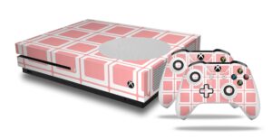 wraptorskinz decal vinyl skin wrap compatible with xbox one s console and controllers - squared pink