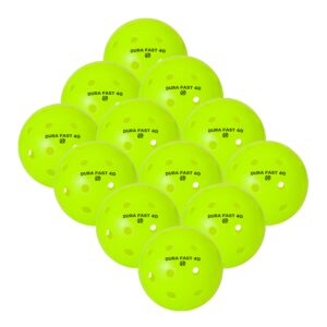 Dura Fast 40 Pickleballs | Outdoor Pickleball Balls | Neon | Pack of 6 | USAPA Approved and Sanctioned for Tournament Play