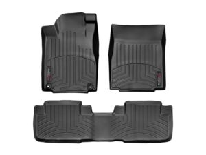 weathertech custom fit floorliners for honda cr-v - 1st & 2nd row (447371-444022), black