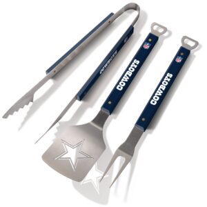 youthefan nfl dallas cowboys spirit series 3-piece bbq set , stainless steel, 22" x 9"