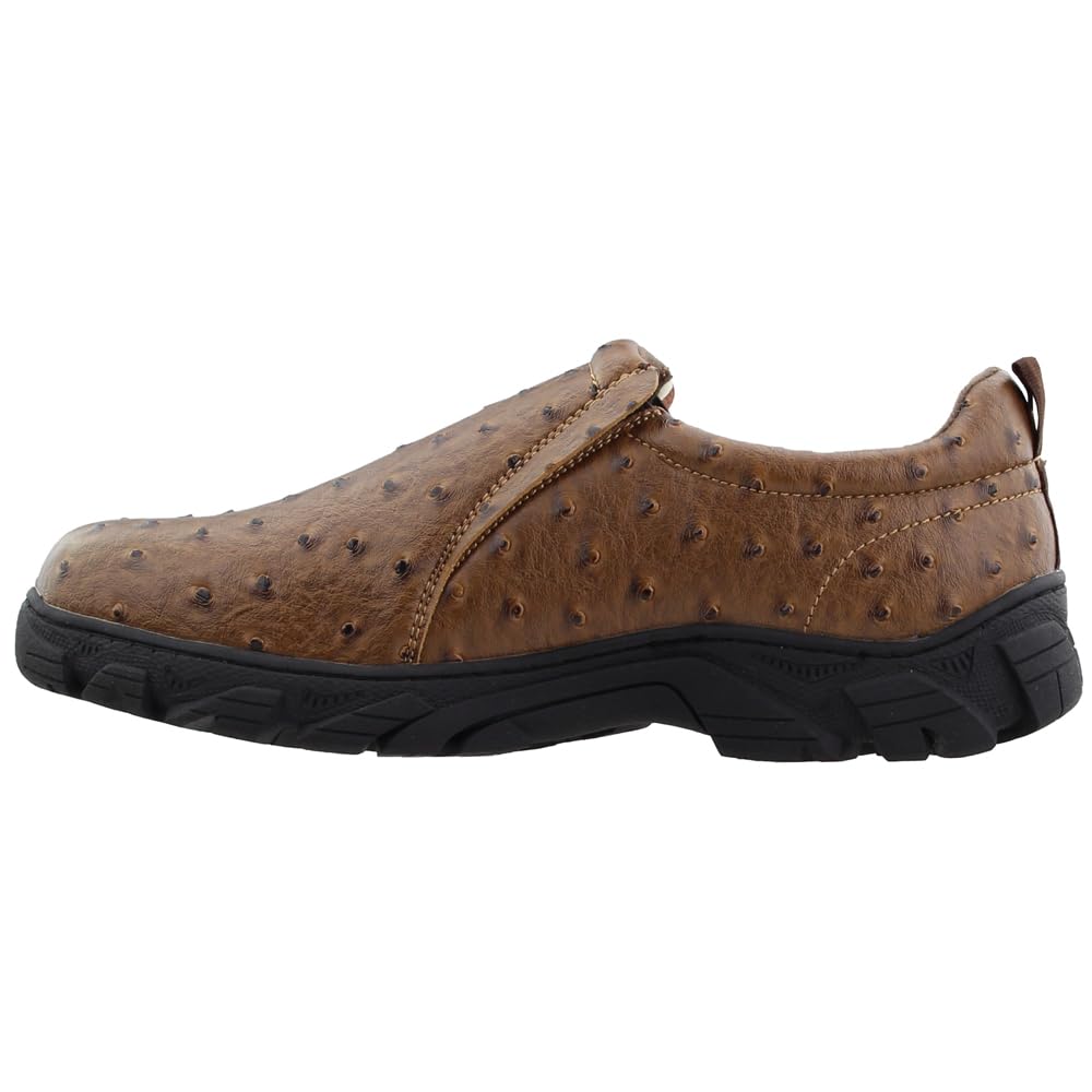 ROPER Mens Faux Ostrich Performance Slip On Casual Shoes - Brown - Size 11.5 D