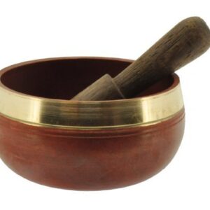 JIVE® Tibetan Chakra Singing Bowl Set Palm Size Root Chakra Red Singing Bowl - Premium Quality