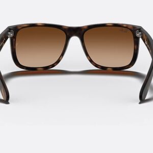 Ray-Ban RB4165 JUSTIN 710/13 55M Rubber Light Havana/Brown Gradient Square Sunglasses For Men For Women + BUNDLE with Designer iWear Eyewear Kit